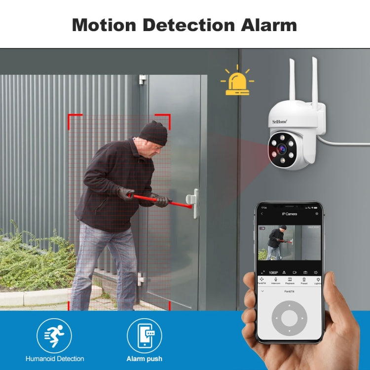 SriHome SH061 2MP AI Humanoid Tracking Infrared Night Vision Camera SriHome SH061 2MP AI Humanoid Tracking Infrared Night Vision Camera